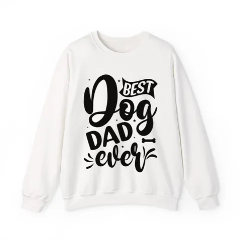 Best Dog Dad Ever Script Crewneck Sweatshirt