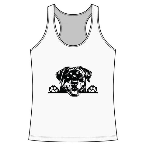 Peeking Rottweiler on Women's Competitor Racerback Tank