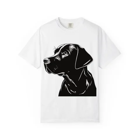 Labrador Retriever Portrait on Unisex Garment-Dyed T-shirt