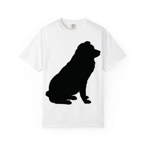 Australian Shepherd Silhouette sitting, breed swap Comfort Colors Tee