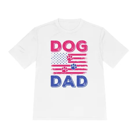 Dog Dad American Flag Moisture Wicking Tee by Sport-Tek