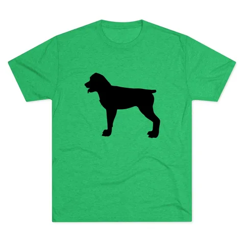 Rottweiler Silhouette on Unisex Tri-Blend Crew Tee