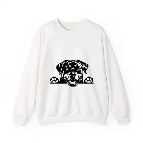 Peeking Rottweiler on Unisex Heavy Blend™ Crewneck Sweatshirt