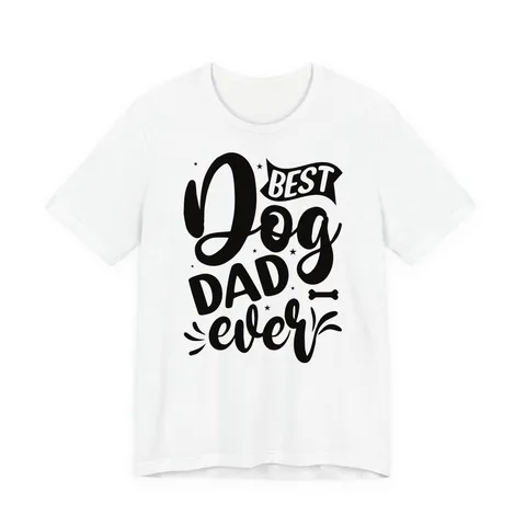 Best Dog Dad Ever Script Jersey Tee