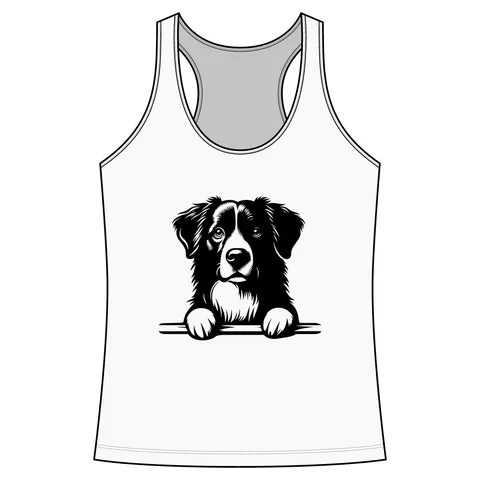 Peeking Australian Shepherd Performance Tank