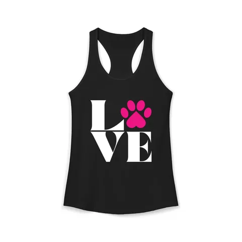 Love With Paw Print Tank Top
