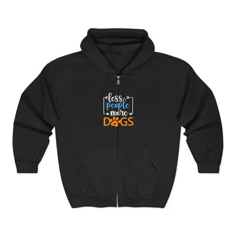 Less People More Dogs Zip Hoodie