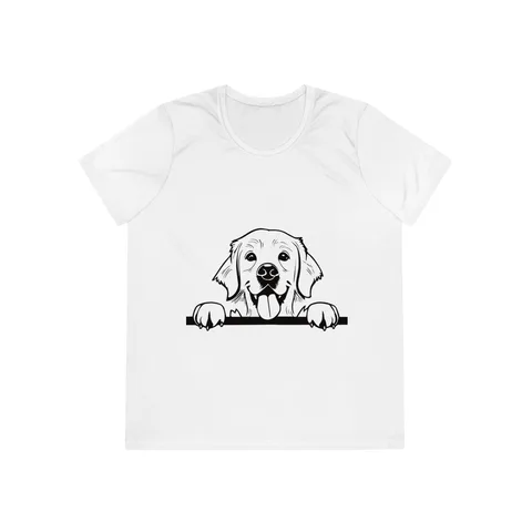 Peeking Golden Retriever on Ladies Competitor Tee