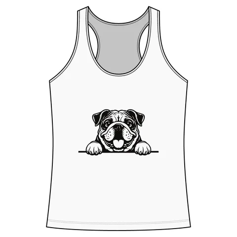 Peeking Bulldog on Women's Competitor Racerback Tank