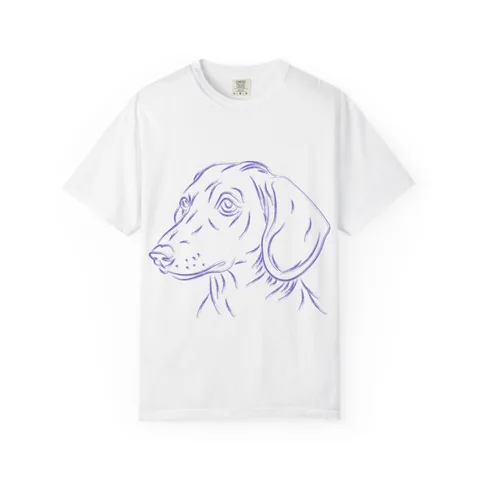 Multi Breed Icon dachshund on Unisex Garment-Dyed T-shirt
