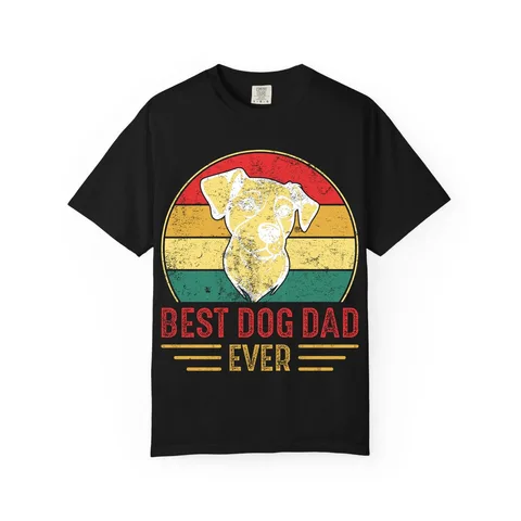 Best Dog Dad Ever Sunset Pup Comfort Colors Tee