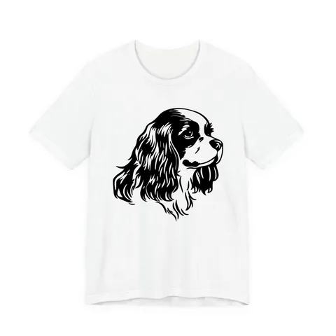 Cavalier King Charles Spaniel Portrait on Unisex Jersey Short Sleeve Tee