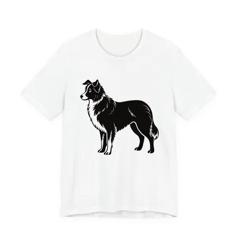 Australian Shepherd Portrait on Unisex Jersey Short Sleeve Tee