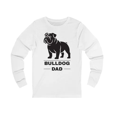 Bulldog Dad on Unisex Jersey Long Sleeve Tee