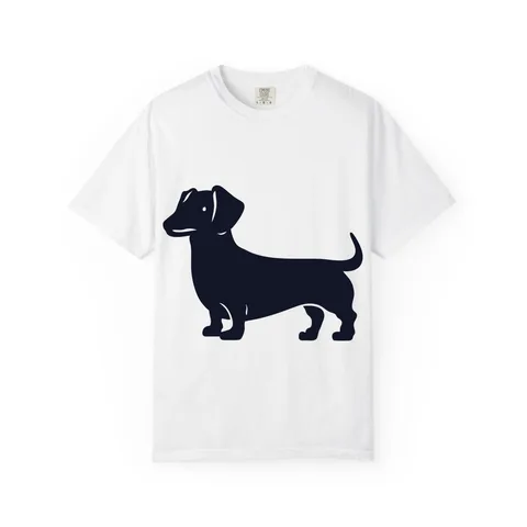 Dachshund Portrait on Unisex Garment-Dyed T-shirt