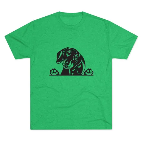 Peeking Dachshund Tri-Blend Tee