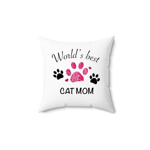 World's Best Cat Mom Pillow