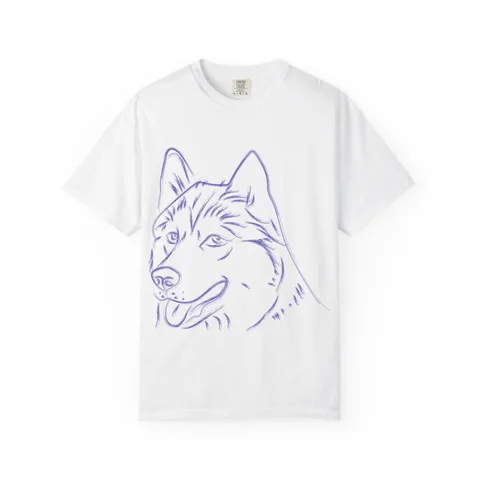 Multi Breed Icon husky on Unisex Garment-Dyed T-shirt