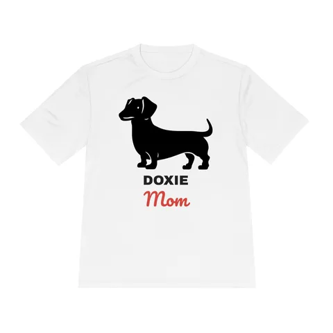 Dachshund Mom on Unisex Moisture Wicking Tee