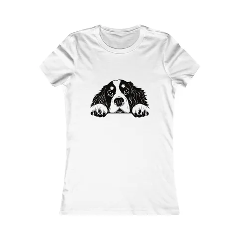 Peeking Cavalier King Charles Spaniel on Women's Favorite Tee