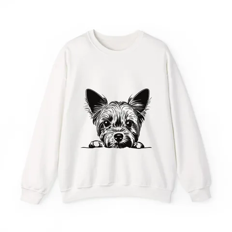 Peeking Yorkie Crewneck Sweatshirt