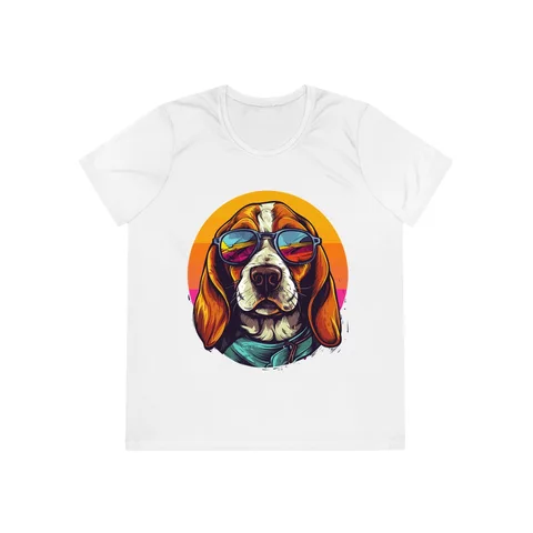 Beagle in Sunglasses Ladies Competitor Tee by Sport-Tek