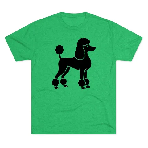Poodle Silhouette on Unisex Tri-Blend Crew Tee