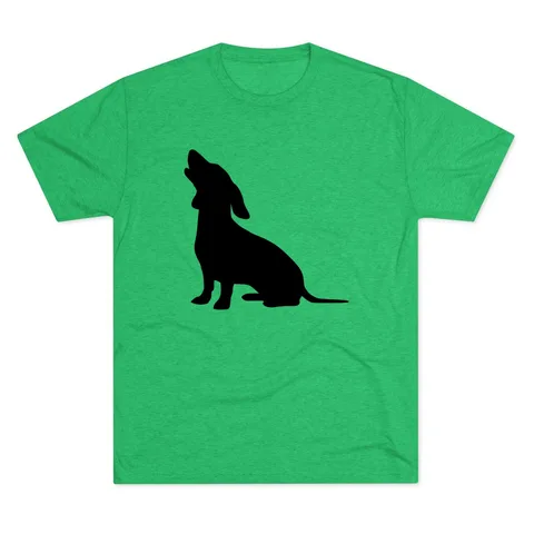 Dachshund Pose howling Tri-Blend Tee