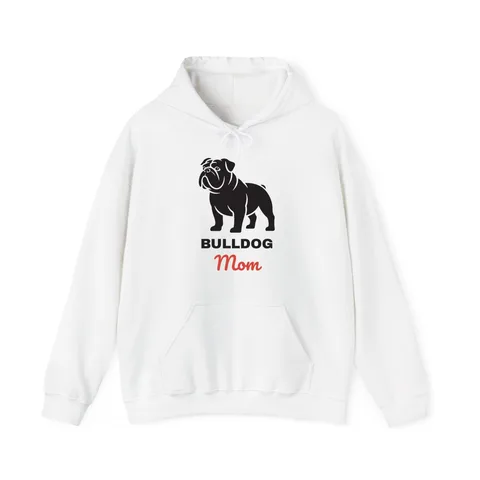 Bulldog Mom on Unisex Heavy Blend™ Hooded Sweatshirt