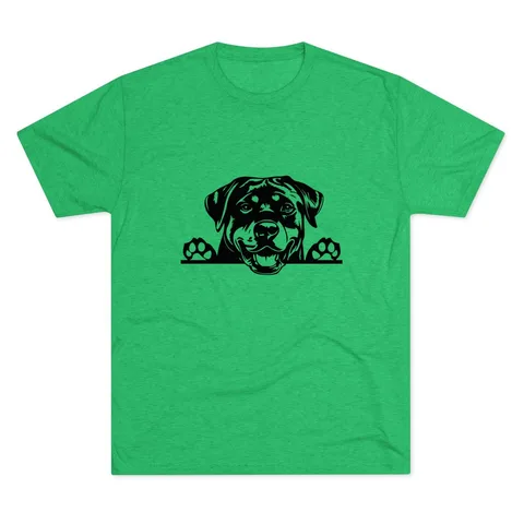 Peeking Rottweiler Tri-Blend Tee