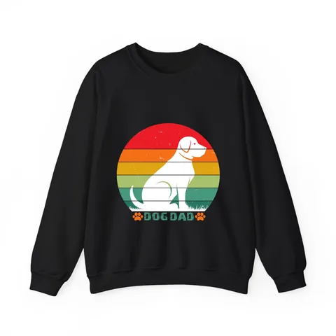 Dog Dad Retro Sunset on Unisex Heavy Blend™ Crewneck Sweatshirt