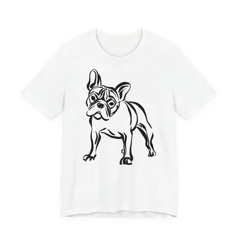 French Bulldog Portrait on Unisex Jersey Short Sleeve Tee
