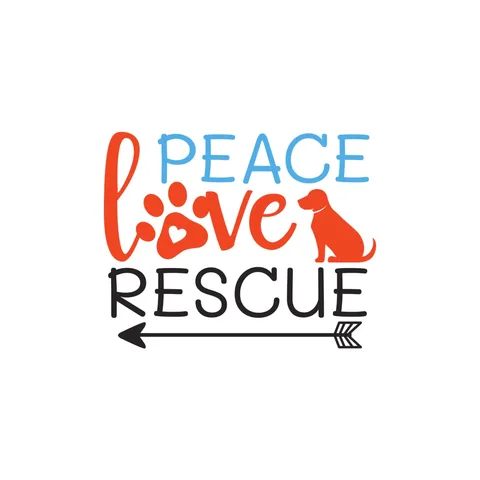 Peace Love Rescue Sticker