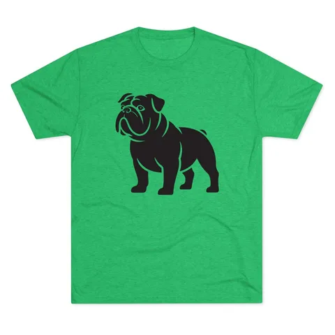Bulldog Portrait on Unisex Tri-Blend Crew Tee