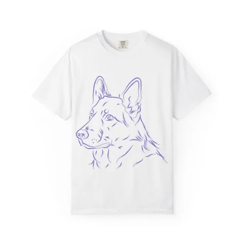 Multi Breed Icon german shepherd on Unisex Garment-Dyed T-shirt