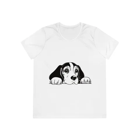Peeking Beagle on Ladies Competitor Tee