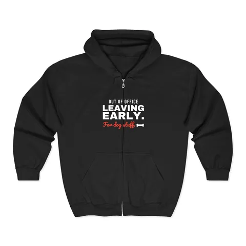 Leaving Early For Dog Stuff on Unisex Heavy Blend™ Full Zip Hooded Sweatshirt