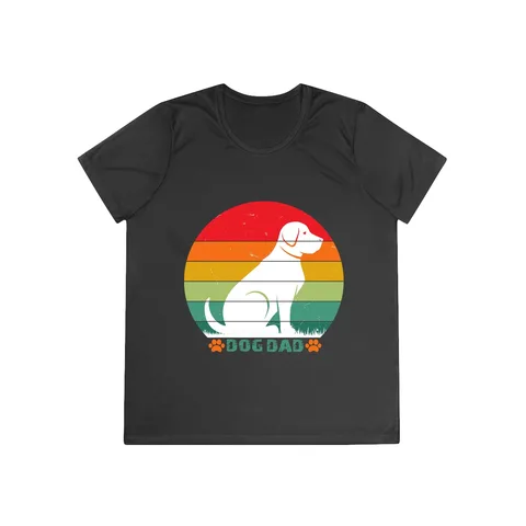 Dog Dad Retro Sunset Ladies Competitor Tee by Sport-Tek