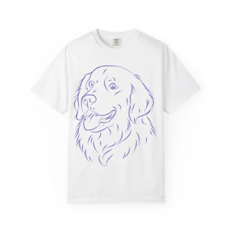 Multi Breed Icon golden on Unisex Garment-Dyed T-shirt