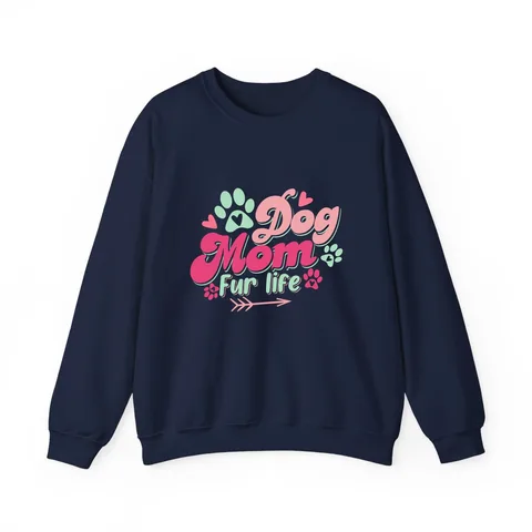 Dog Mom Fur Life on Unisex Heavy Blend™ Crewneck Sweatshirt