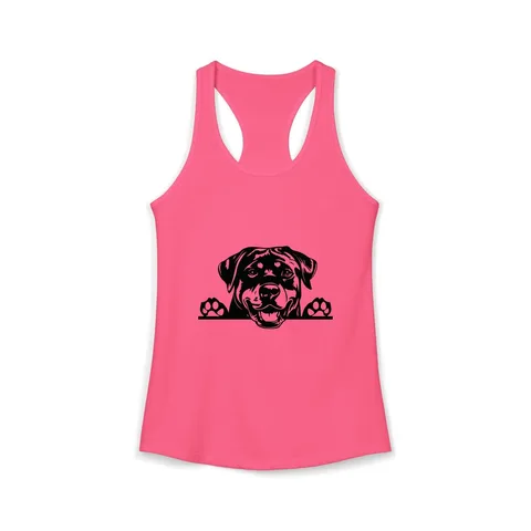 Peeking Rottweiler on Women's Ideal Racerback Tank