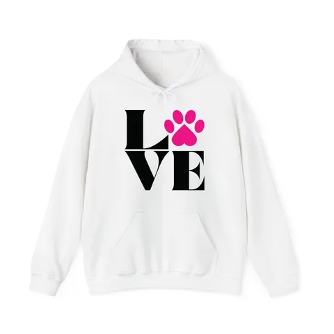 Love With Paw Print Hoodie