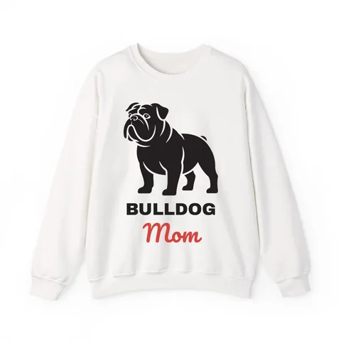 Bulldog Mom on Unisex Heavy Blend™ Crewneck Sweatshirt