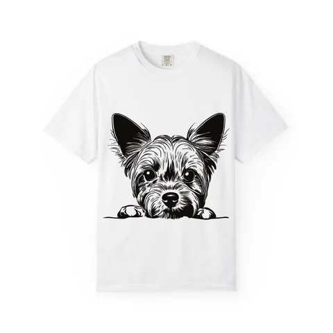 Peeking Yorkie Comfort Colors Tee