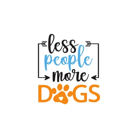 Less People More Dogs Sticker