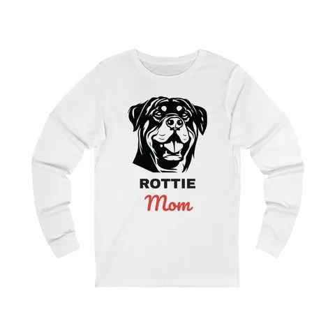 Rottweiler Mom on Unisex Jersey Long Sleeve Tee