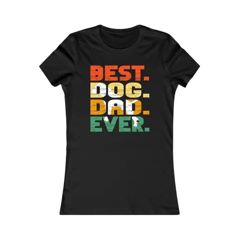 Best Dog Dad Ever Retro Stripe Women's Shirt