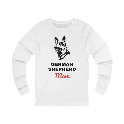 German Shepherd Mom on Unisex Jersey Long Sleeve Tee