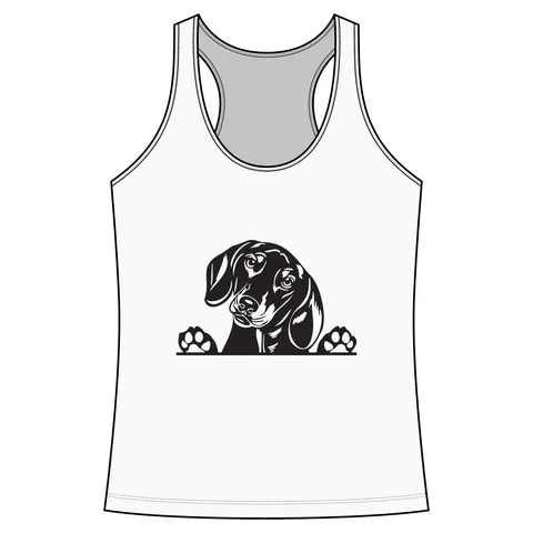 Peeking Dachshund on Women's Competitor Racerback Tank