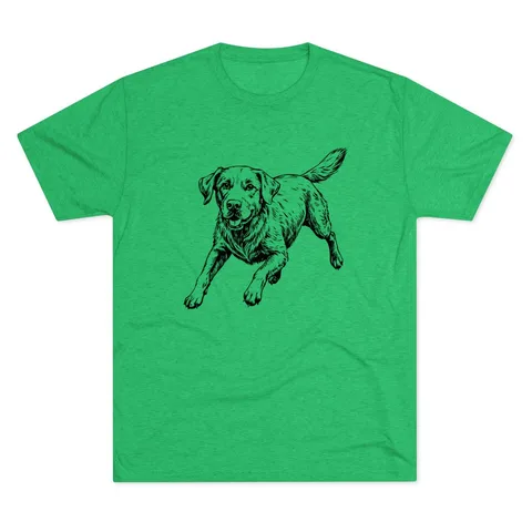 Labrador Retriever Sketch running on Unisex Tri-Blend Crew Tee